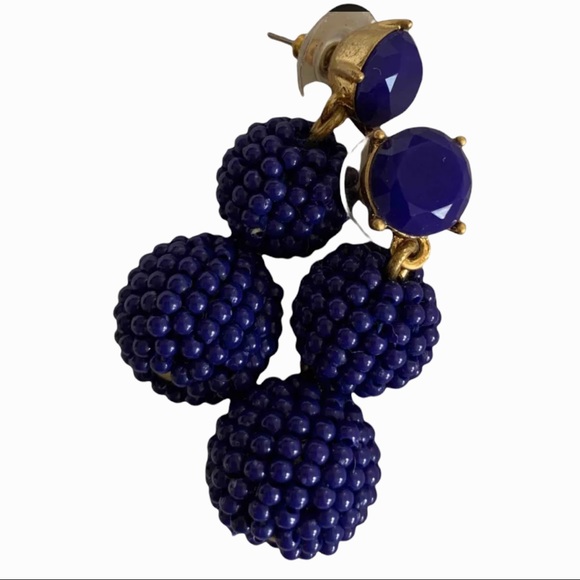 J. Crew Jewelry - J CREW BLUE BEADED TIER EARRINGS